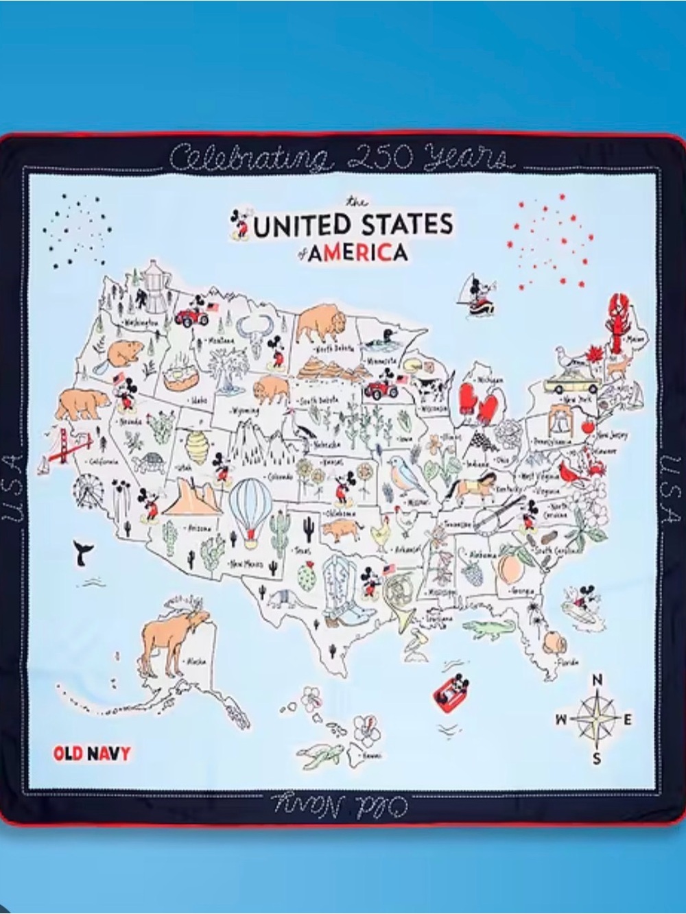 Old Navy Disney Blanket. Celebrating USA 250th!  New in wrap. SOLD OUT on site